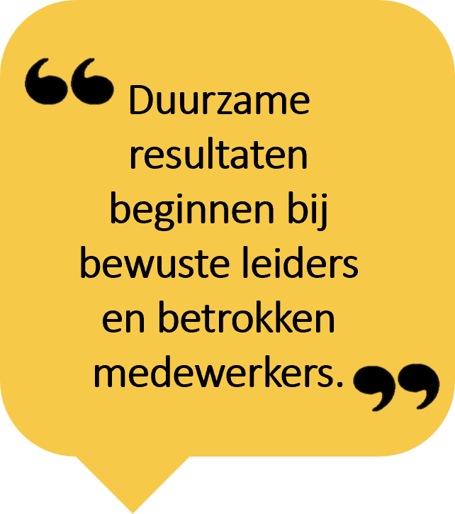 Duurzame resultaten beginnen bij bewuste leiders en betrokken medewerkers.